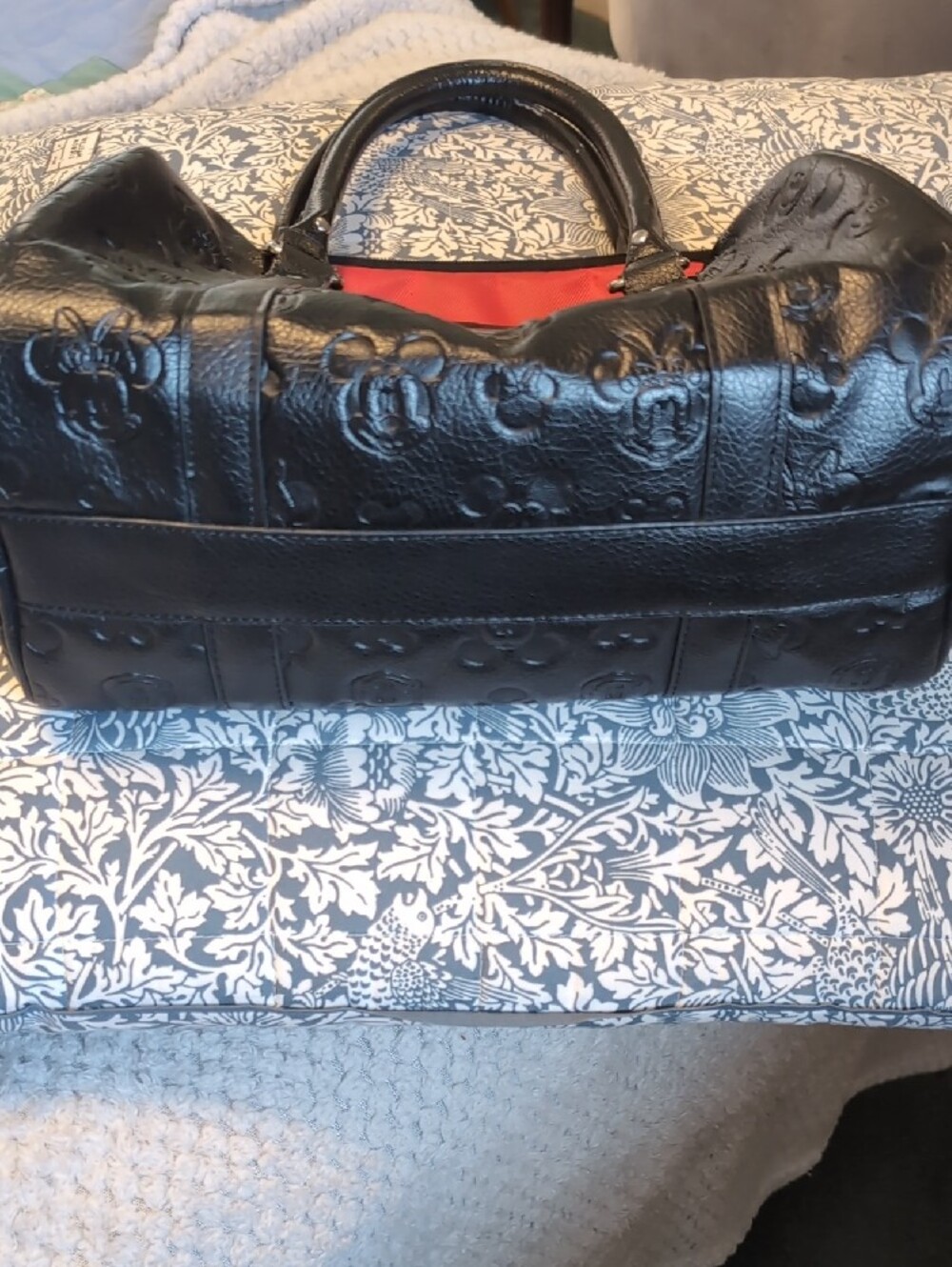 Loungefly Embossed Faux Leather Minnie And Mickey Mouse Purse - Picture 12 of 16